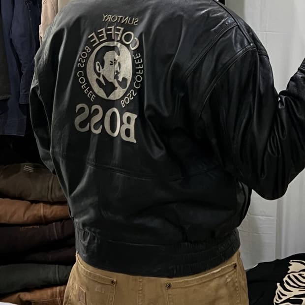 선토리보스 커피 가죽 자켓