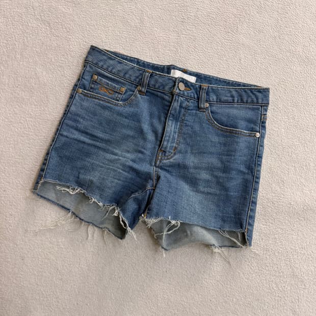 28 플랙 데님 반바지 0626T