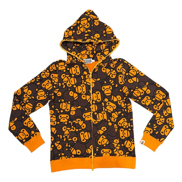 베이프 베이비 마일로 패턴 후드 집업 자켓