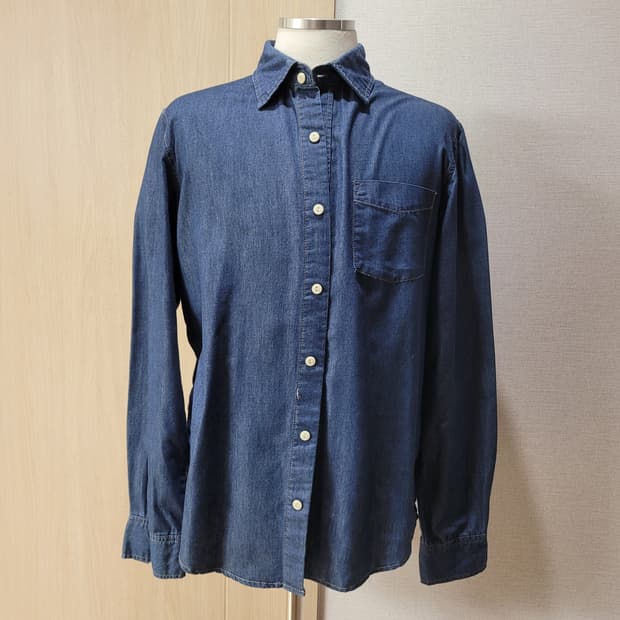 스파오 SPAO 남자 데님 셔츠 L 네이비