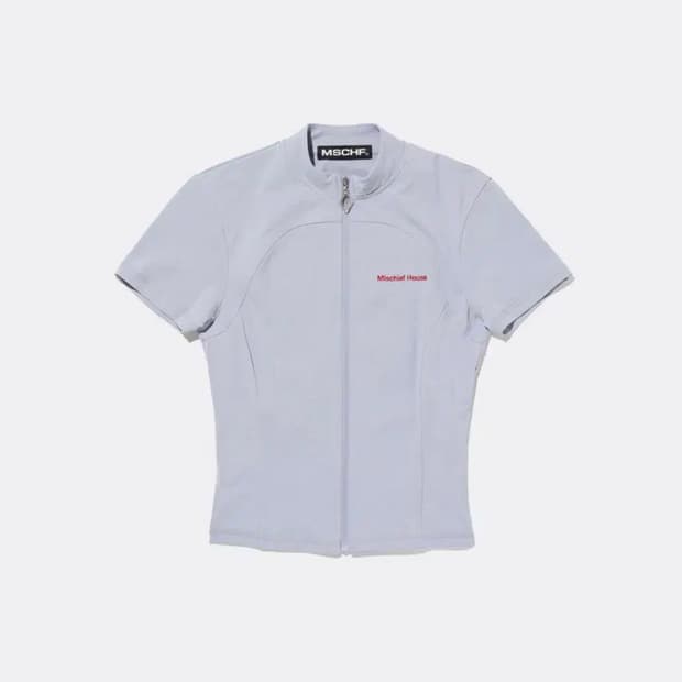 미스치프 mock neck zip up short s