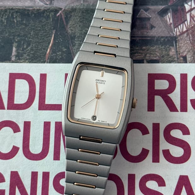 세이코 Seiko 쿼츠 스퀘어 콤비 데이트