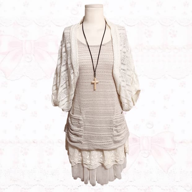 코코모리 라떼갸루 페어리 천사 핀터깔 샤스커트 레이어드 코디세트