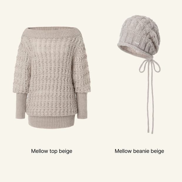 구해요) 쓰리타임즈 멜로우니트 비니 베이지