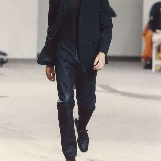 Helmut lang 1998 coated black denim 32