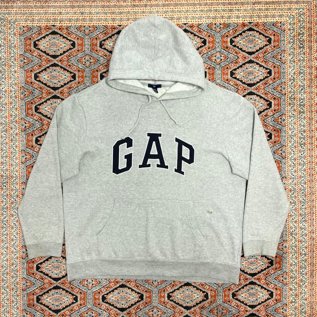 갭 스펠로고 그레이 기모 후드티셔츠 남성XL
