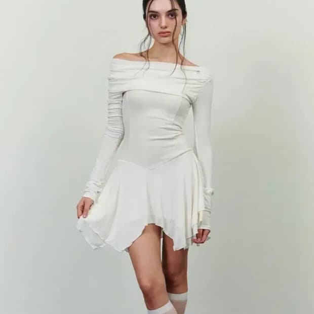 페인오어플레져 님프 원피스 화이트