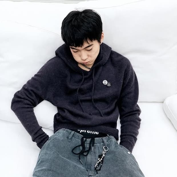 해칭룸 Base Hoodie Knit Purple Charcoal 3