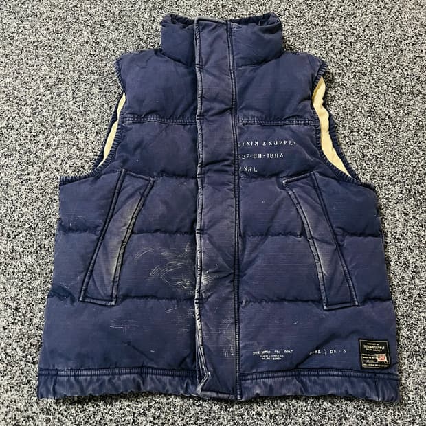 vintage 폴로 데님앤서플라이 패딩 베스트