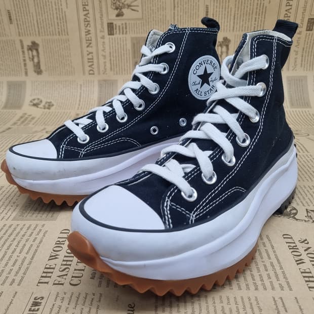 컨버스 런스타 하이크 블랙 플랫폼 스니커즈235