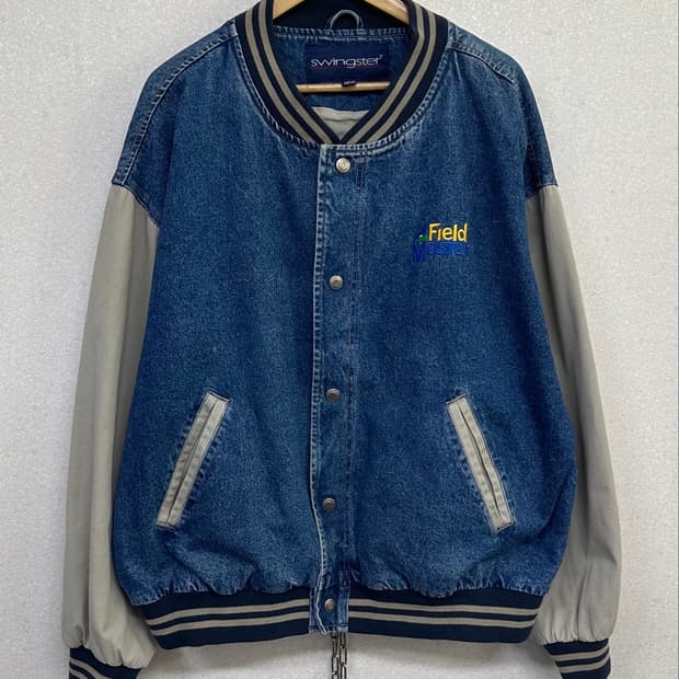 (2XL)90'S 데님 바시티 점퍼-M2605