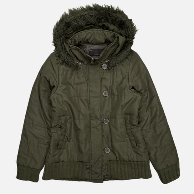 khaki fur hood jumper