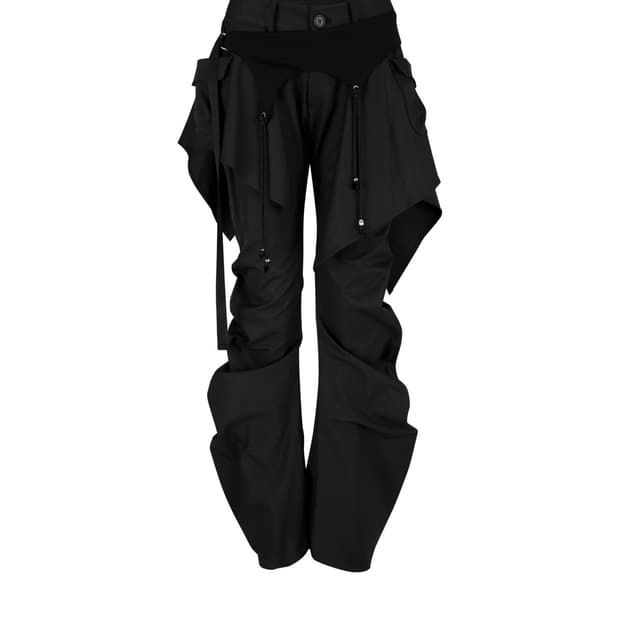 카시코 레이어드 스트랩 팬츠 블랙 m