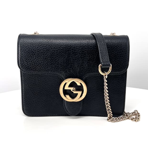 구찌 인터로킹 체인 크로스백 블랙 (510304)