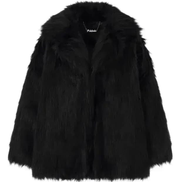 페일제이드 퍼자켓 overfit fur jacket black