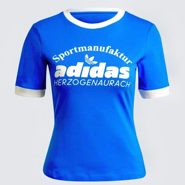 아디다스 레트로 그래픽 티셔츠 블루