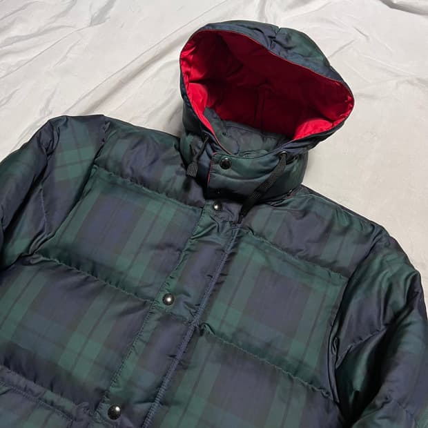 S 폴로랄프로렌 블랙와치 타탄체크 다운 패딩