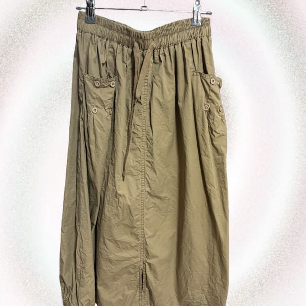 빈티지 카고 버튼 포인트 벌룬 스커트