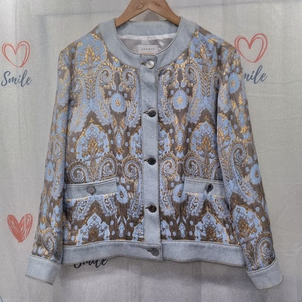 정품) 산드로 자카드 여성 자켓 