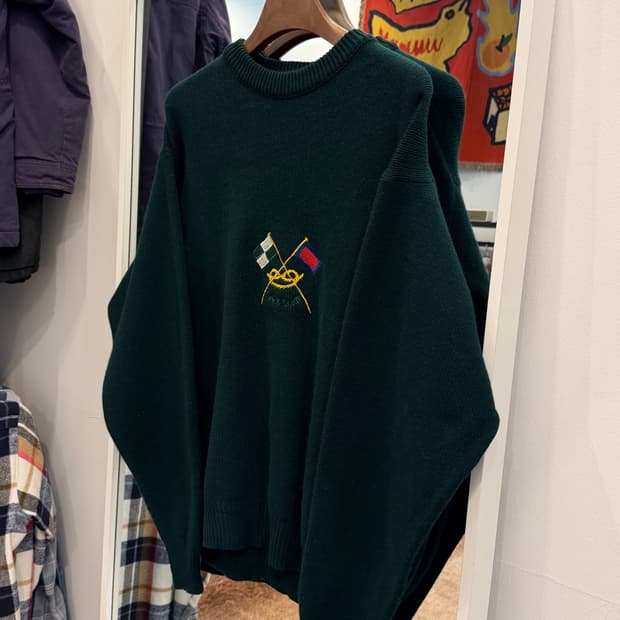 90s Lyle & Scott 자수 램스울 니트 (New Zealand)