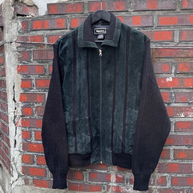 Van Corf 스웨이드 니트 집업 