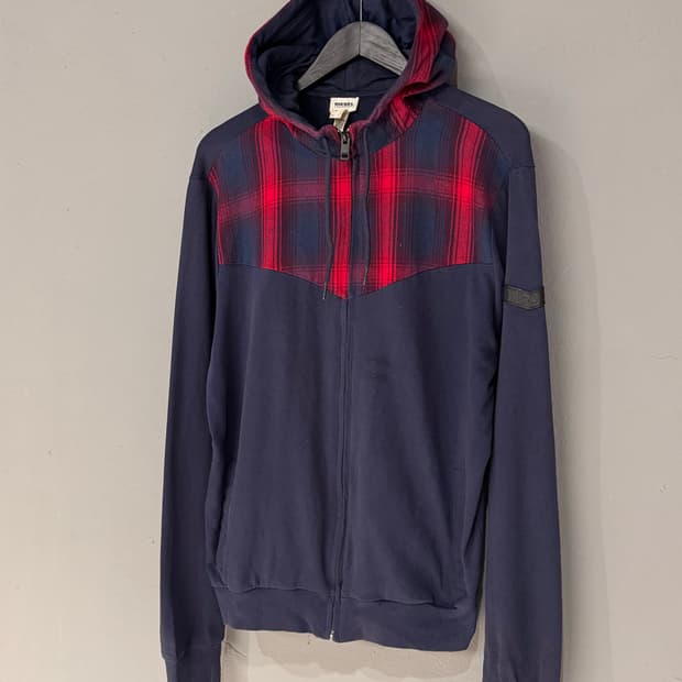 Diesel 디젤 체크패턴 후드집업 