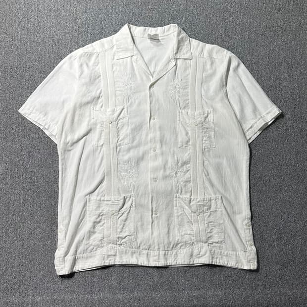 빈티지 쿠바 하프셔츠 (XL/old-7701)