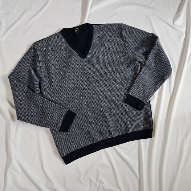 [XL] 던힐 네이비 V넥 니트 스웨터