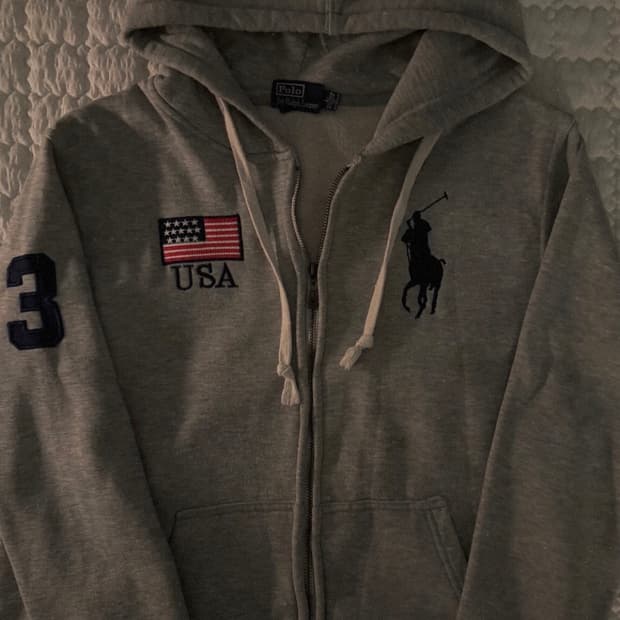 구해요)) 폴로 빅포니 후드집업 그레이 s