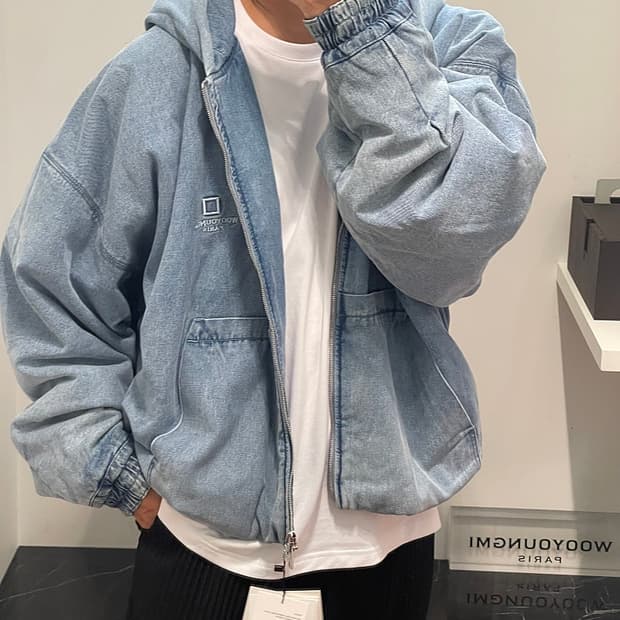 우영미/23fw 데님 패디드 후드/50