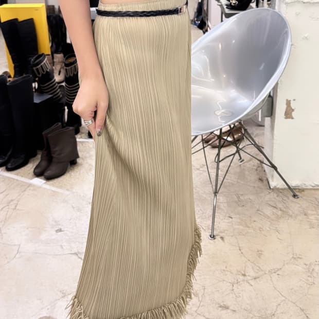 Pleats Please Fringe Skirt/ 3
