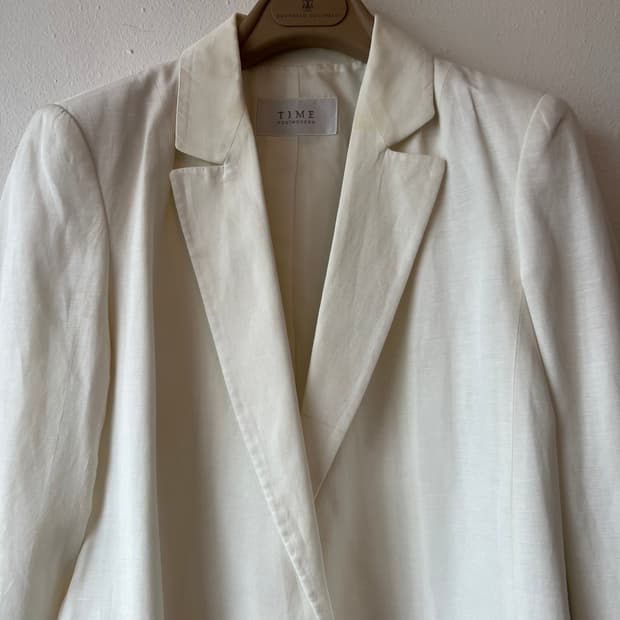 타임 여성 아이보리 린넨자켓 싱글자켓