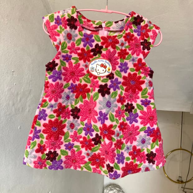 *KIDS* 헬로키티 플라워 나시 원피스