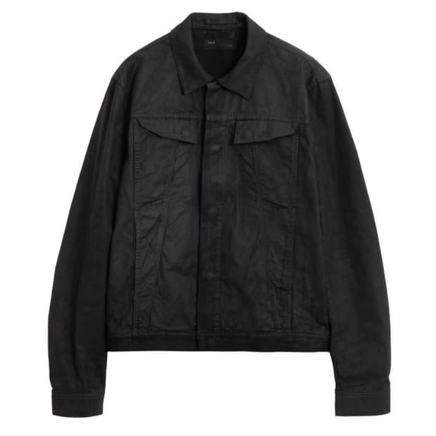 bordr waxed trucker jacket black 2(xl)