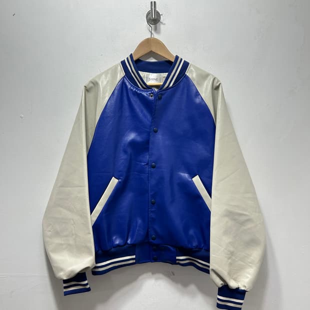 SHINE 남성 레자가죽 패더 봄버 점퍼 F 