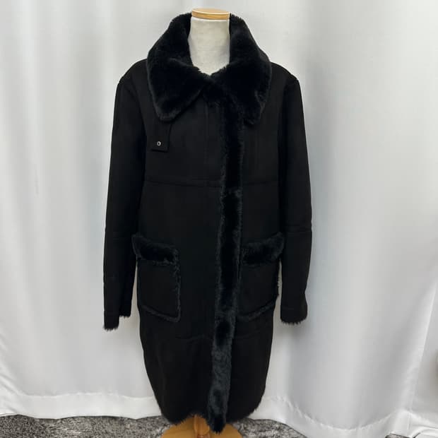   NBA 여자 보들보들 무스탕 안감퍼 롱코트 블랙 S 