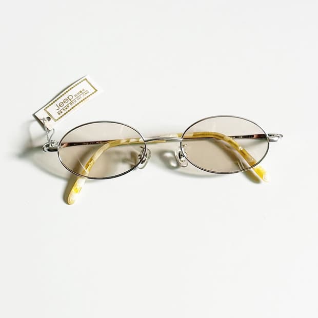 JEEP 실버 슬림 오벌 메탈 프레임 빈티지 안경