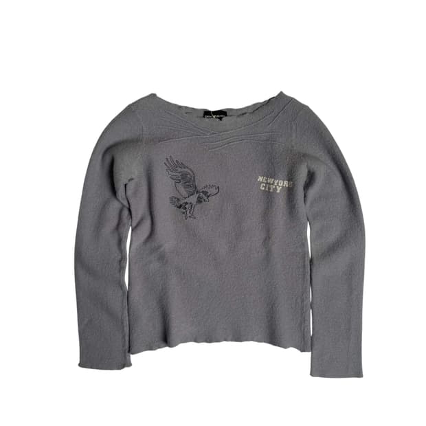 Dkny 펠트 울 독수리 스티치 니트