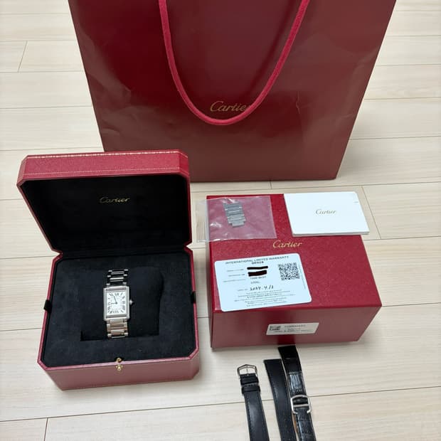 까르띠에 탱크머스트 라지 스틸 풀셋