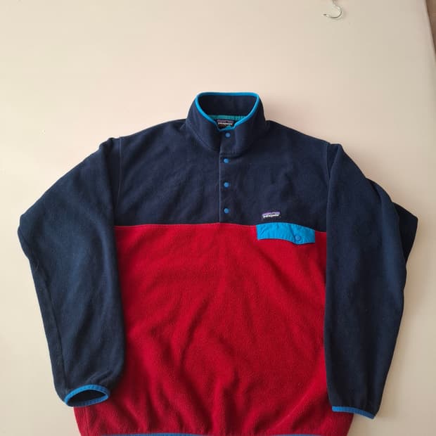 XL 파타고니아 신칠라 플리스 풀오버 네이비/레드