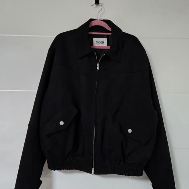 스웨이드 블랙 봄버 자켓