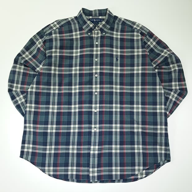 CL687 2XL 폴로 90s 클래식 타탄체크 버튼다운 셔츠 남방