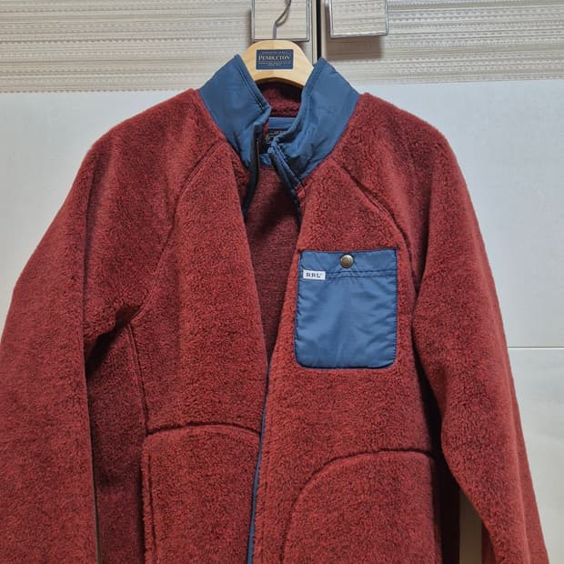 더블알엘 rrl 울 블랜드 파일 플리스 재킷