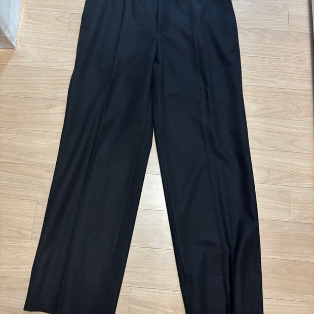 [2] 포터리 울 플란넬 스트레이트 팬츠 블랙