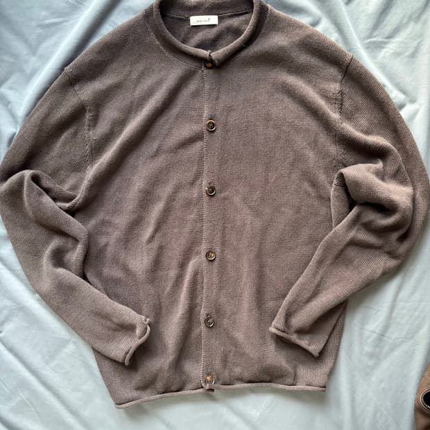 Loop hem cardigan 브라운 가디건