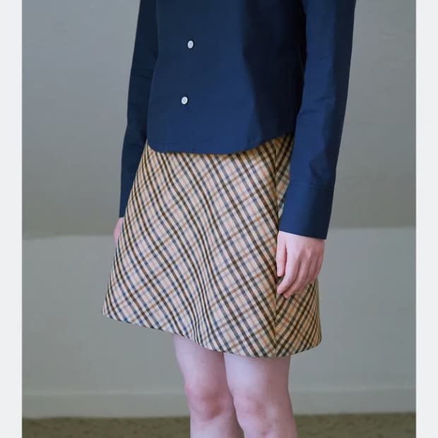 FAD 체크 미니 스커트