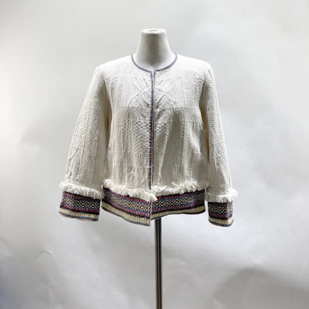 자라 TRAFALUC 여성 자가드 면자켓 M 