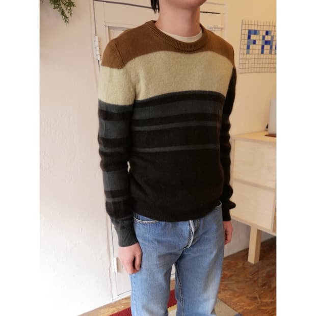 마르지엘라 스트라이프 언발란스 니트