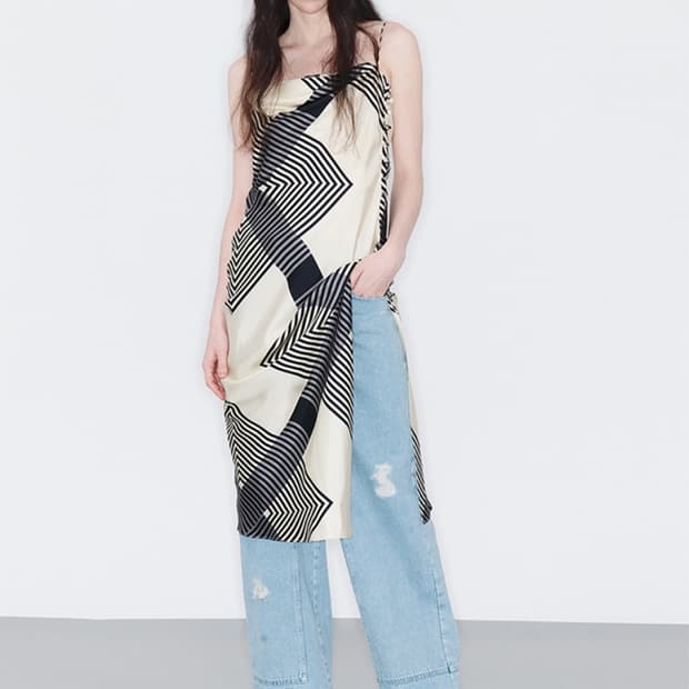 (XS)여성 YCH 와이드 데님 팬츠