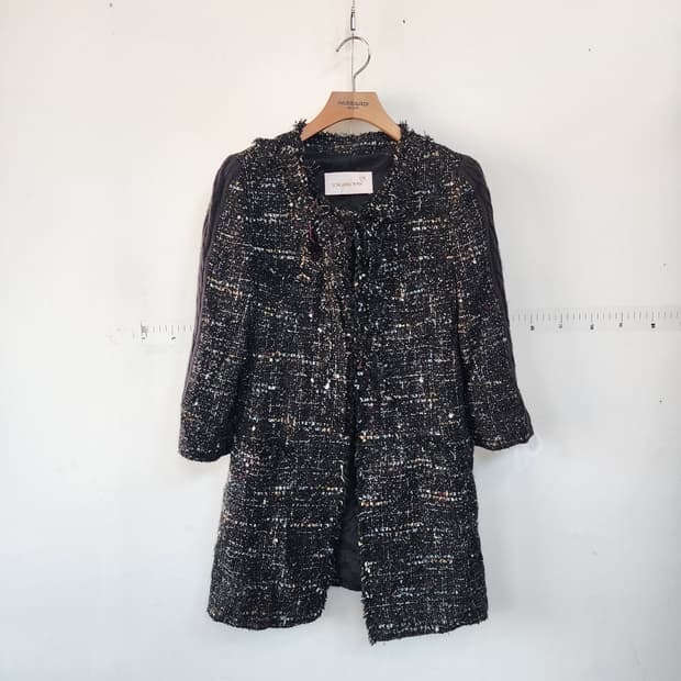 손정완 트위드 하프 코트